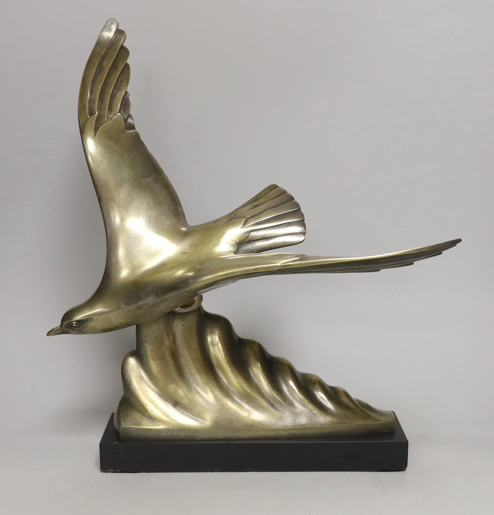 A French Art Deco bronze seabird signed Kelety, by Etling Paris